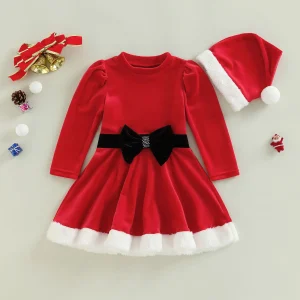 Citgeett Toddler Girls Christmas Dress Set